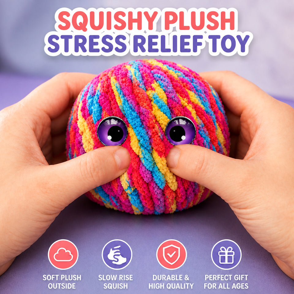 Crochet Bubble Squishy Ball – Soft Handwoven Stress Relief Fidget Toy