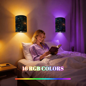 Celestial Stars Wireless Wall Sconces Set of Two, Home Decor Lighting