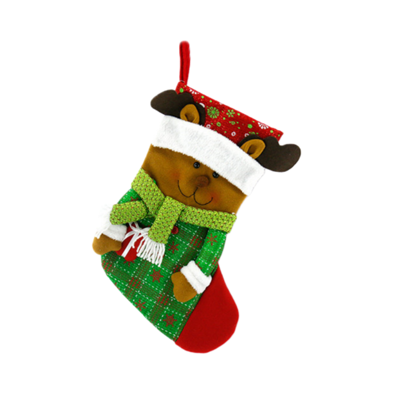 Christmas Stocking Ornaments – Santa, Snowman & Reindeer Hanging Decorations