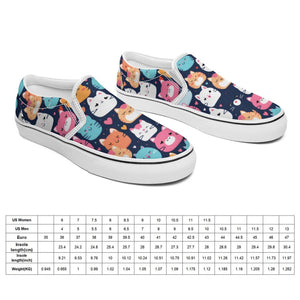 Cartoon Cats Printed Slip-on Canvas Shoes  for Teenagers and Adults