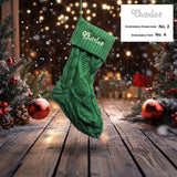 Personalized Classic Knitted Embroidered Christmas Stocking, Holiday Decor, Family Keepsake