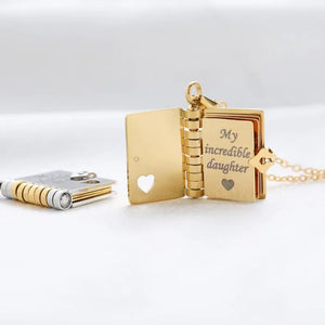 Personalized My Little Star Book Necklace – A Letter to My Daughter in a Locket, Adjustable Pendant with Message Inside, Meaningful Jewelry