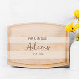 Custom Personalized Arched Wood Cutting Board with Groove - 12" x 9", Wedding Gift, Personalized Engraved Gift, Cutting Board