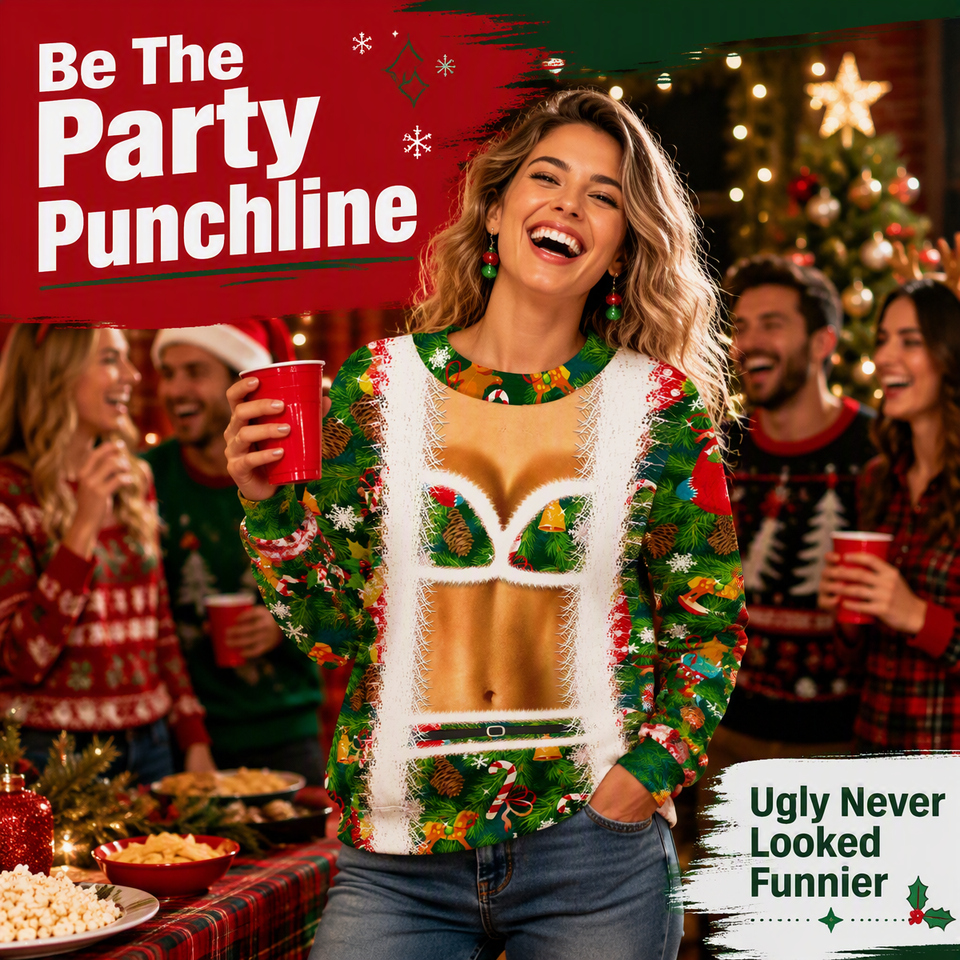 Funny Sexy Body Ugly Christmas Sweatshirt – Novelty Holiday Pullover