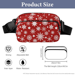 Christmas Bum Bag (All-Over Printing), Snowflakes Design, Perfect Holiday Hands Free Bag Gift