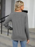 Notched Long Sleeve T-Shirt