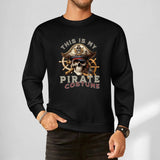 This is my Pirate Costume, Cotton Men's Sweatshirt (Front Printing), Long Sleeve Lazy Halloween Costume