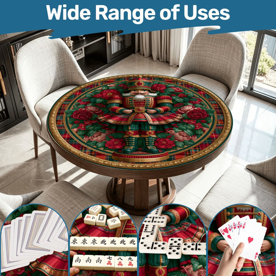 Nutcracker 42 inch Round Mahjong Mat, Christmas Mahjong Mat,Large Holiday table mat - AdorableDesignsz 