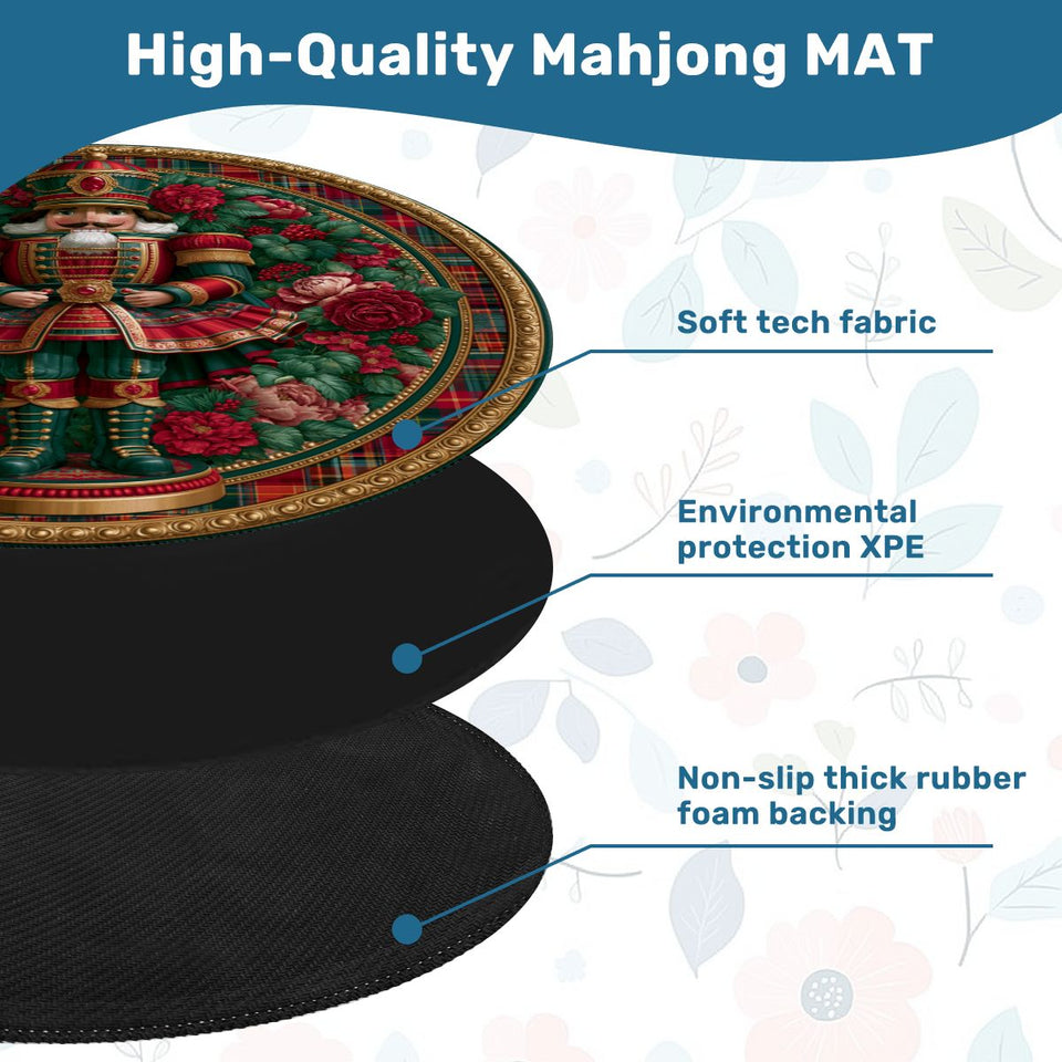 Nutcracker 42 inch Round Mahjong Mat, Christmas Mahjong Mat,Large Holiday table mat - AdorableDesignsz 