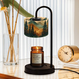 Mountain Forest Candle Warmer Lamp, Woodland Landscape, Rustic Cabin Decor, Flameless Candle Heater