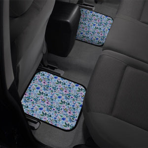 Floral Pattern Blue and Pink Car Mat Set of 4, Cute Car Accessory, New Car Gift Idea