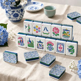 Chinoiserie chic blue and white American Mahjong tile set with jokers