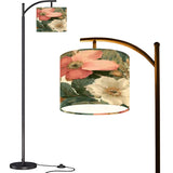 Boho Floral Arc Floor Lamp (Made in USA)