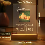 Custom Baby Birth Info Night Light – Personalized Photo Acrylic Lamp Newborn Keepsake Gift & Home Decor