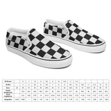 Classic Black & White Checkerboard Slip-On Canvas Shoes – Unisex Skate Style Comfort