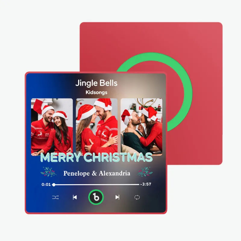 Custom FridgeBeats 3-Photo Music Fridge Magnet • Bluetooth Personalized Magnet Gift • Custom Song Photo Frame • Christmas & Anniversary Gift 2025