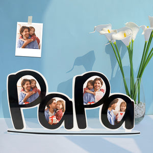 Custom Photo Frame Papa Photo Acrylic Desk Decoration Holiday, Birthday Father's Day Gift