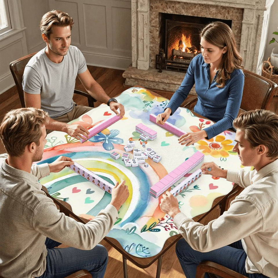 Scalloped Mahjong Mat 31.5"x31.5" (Ship Folded) - AdorableDesignsz 