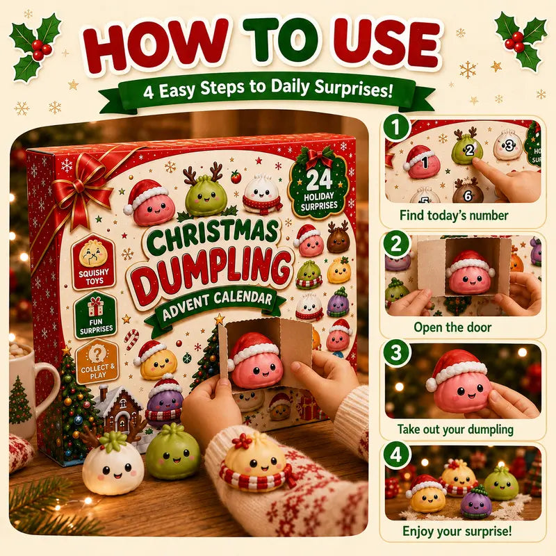 Squishy Advent Calendar 2026 – 24 Days of Dumpling Fidget Toys for Kids