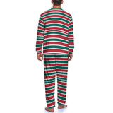 Christmas Striped Men's Pajama Set,  Men's Loungewear Set JJ1201 (All-Over Printing), Red and Green Pajama, Matching Family Pajamas