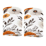 Floral Linen Wall Sconce Lights Set of 2 | Remote Control 16-Color Battery Lamp | No-Wire Magnetic Wall Light | Modern Vintage Decor