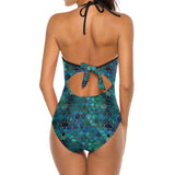 Mermaid Scale Pattern, Women's Sexy One Piece Swimsuit, Halter One-Piece Swim suits YS20001 (All-Over Printing), Gift For Her, Summer, Sprint Swimwear