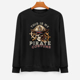 This is my Pirate Costume, Cotton Men's Sweatshirt (Front Printing), Long Sleeve Lazy Halloween Costume