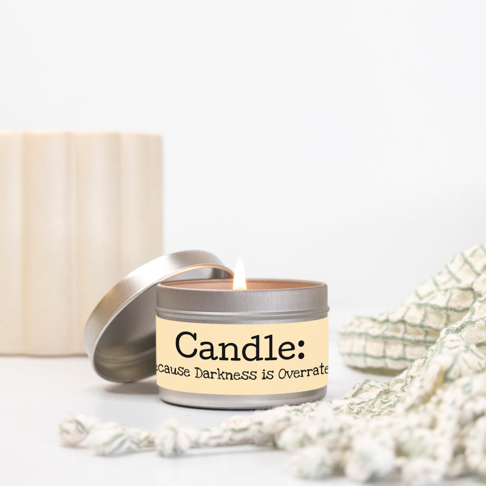 Small Candle Tin 4oz, Party Favor Size Candle, Cute Candle Gift for Bridal Shower,