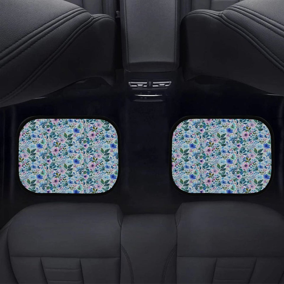 Floral Pattern Blue and Pink Car Mat Set of 4, Cute Car Accessory, New Car Gift Idea