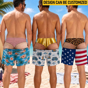 Funny Optical Illusion Swim Trunks for Men – Novelty Gag Gift Board Shorts - AdorableDesignsz 
