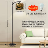 Boho Vintage Floral Arc Floor Lamp (Made in USA)