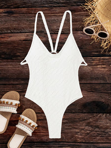 Backless Spaghetti Strap One-Piece Swimwear