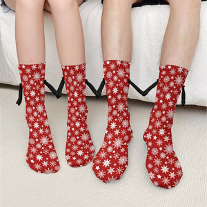 Funny Holiday Snowflake Socks, Magnetic Holding Hands Funny Socks (All-Over Printing), Christmas Gift Idea