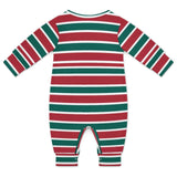 Christmas Baby One piece, Red and Green Stripes 180gsm Baby Romper QLR (All-Over Printing)