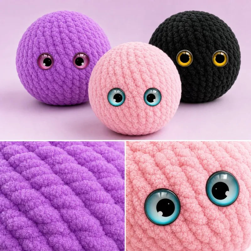 Crochet Bubble Squishy Ball – Soft Handwoven Stress Relief Fidget Toy