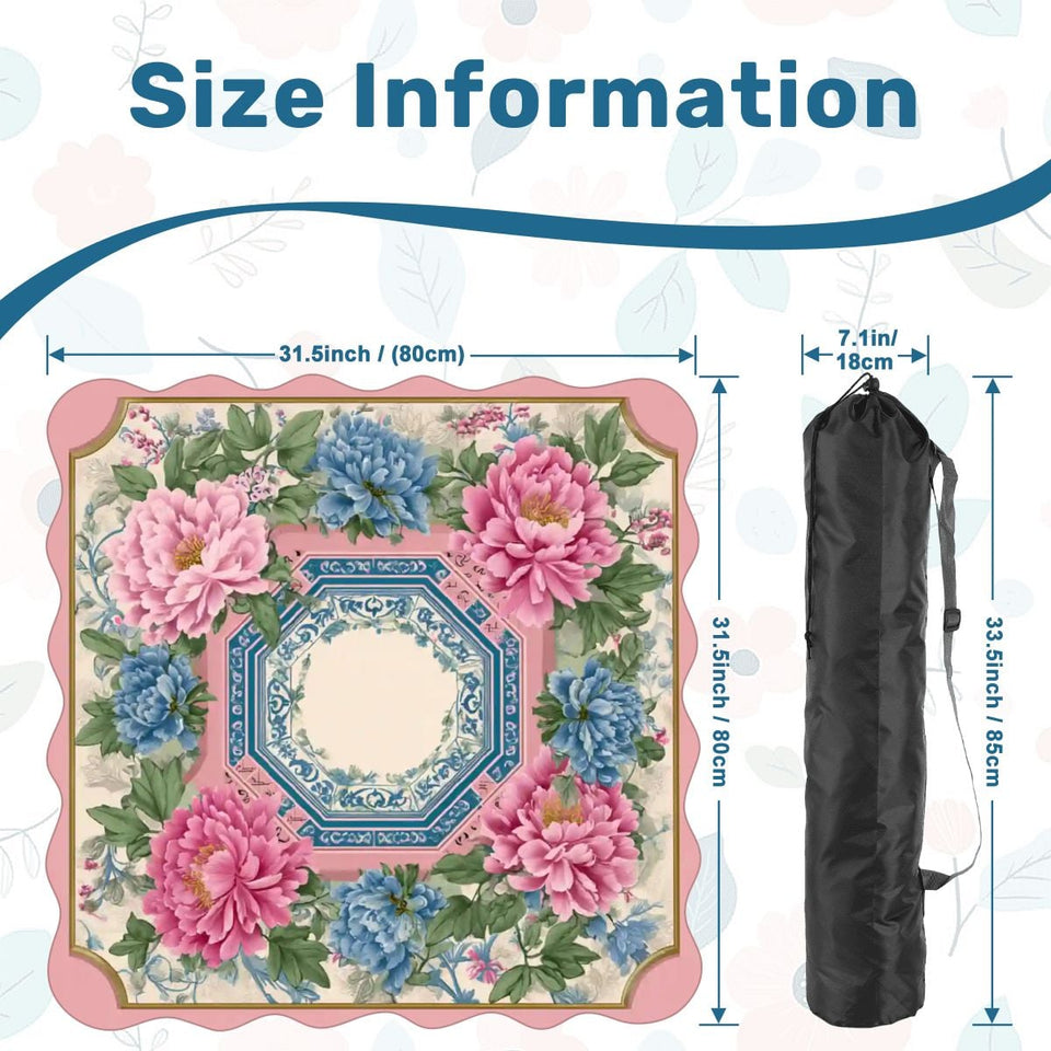 Scalloped Mahjong Mat 31.5"x31.5" (Ship Rolled up) - AdorableDesignsz 