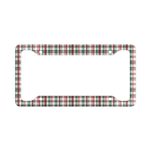 Christmas Plaid Design License Plate Frame, Holiday Car Accessory, New Car Gift, Holiday Decorations for Car, Gift Idea