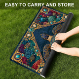 Mosaic Sea Turtle Mini Mahjong Mat 20.9" x 20.9" | Coastal Boho Game Table Pad | Ships Rolled | 2mm or 3mm | AdorableDesignsz - AdorableDesignsz 