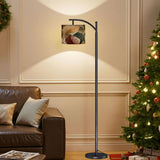 Modern Arc Floor Lamp with Remote & Dimmable LED - Made in USA Standing Light for Living Room