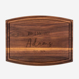 Custom Personalized Arched Wood Cutting Board with Groove - 12" x 9", Wedding Gift, Personalized Engraved Gift, Cutting Board