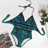 Mermaid Scale Pattern, Women's Sexy One Piece Swimsuit, Halter One-Piece Swim suits YS20001 (All-Over Printing), Gift For Her, Summer, Sprint Swimwear