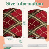 Red Plaid Linen Wall Sconce Lamp – Set of 2 Cozy Christmas Farmhouse Wall Light | Cordless Remote-Control Accent Light