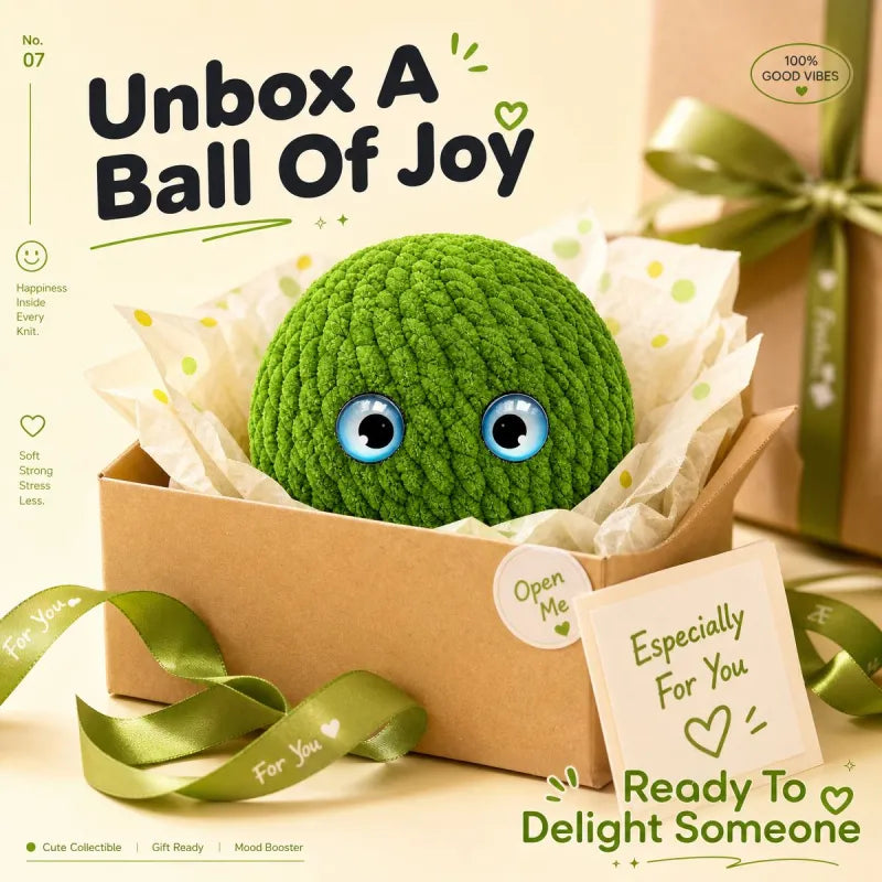 Crochet Bubble Squishy Ball – Soft Handwoven Stress Relief Fidget Toy