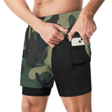 Camouflage Pattern Men Athletic Shorts with 4 Pockets, Casual Men's Light Weight Shorts