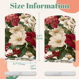 Floral Linen Wall Sconces set of 2 with Remote Control | Battery Powered RGB Wall Lamps | Vintage Botanical Lighting