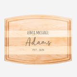 Custom Personalized Arched Wood Cutting Board with Groove - 12" x 9", Wedding Gift, Personalized Engraved Gift, Cutting Board