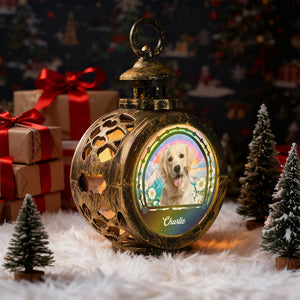 Custom Pet Photo with Optional Background Ornament – Personalized Pet Name Christmas Gift for Pet Lovers