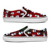 Christmas Slip On Sneakers, Snowmen Pattern Printed Slip-on Canvas Shoes