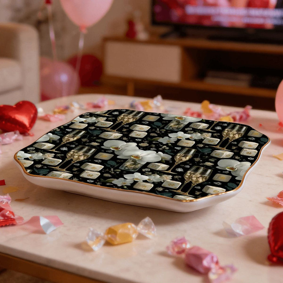 Scalloped Ceramic Mahjong Dice Tray | Coastal Boho Game Night Accessory | Mahjong Gift | AdorableDesignsz - AdorableDesignsz 