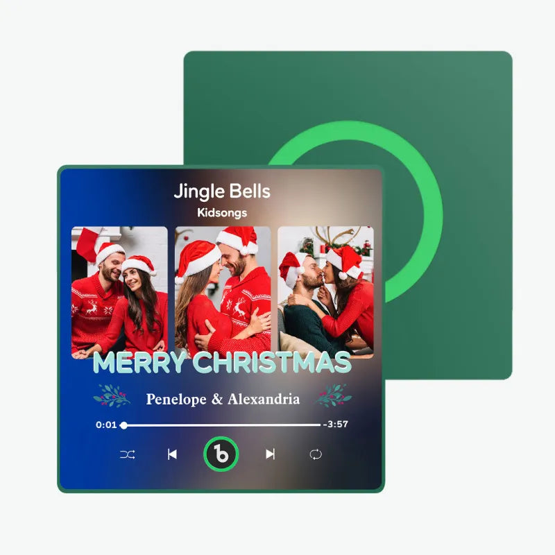 Custom FridgeBeats 3-Photo Music Fridge Magnet • Bluetooth Personalized Magnet Gift • Custom Song Photo Frame • Christmas & Anniversary Gift 2025